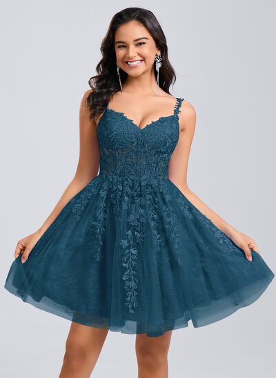 V-Neck Tulle Dress