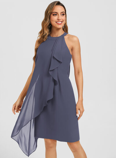 Robe midi avec volants en cascade en mousseline