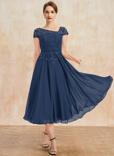 A-line Sequins Lace Dress