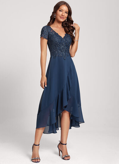 Kanpola Elegante cocktailjurk voor dames, korte mouwen