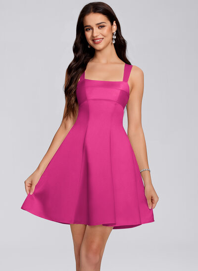 scoop neck homecoming dresses Hot Pink homecoming Dress mini Dress Short Prom Dress fg4962 – formalgowns