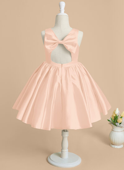 A-line Bow Satin Dress
