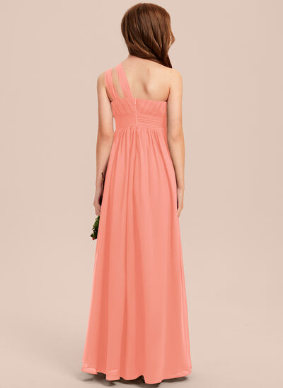 Pretty Junior White Pink Unique Tea Length Wedding Bridesmaid Dresses, WG318 main image 0