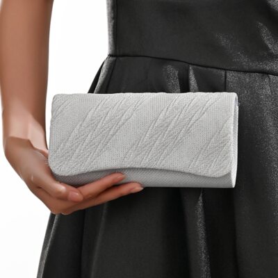 Fest Polyester Clutch vesker i Hvit