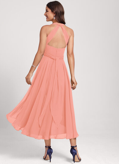 slim fit dress slacks Coral Beach Bridesmaid Dress Front Split Wedding Party Dress