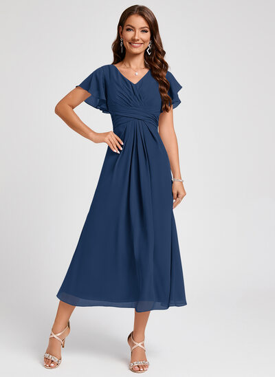women's navy blue cocktail dress Short blue dress. Off shoulder cocktail dress by Nuichan main image 1